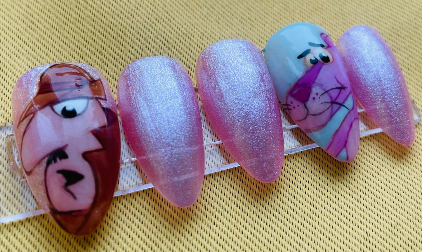 Pink panther press ons